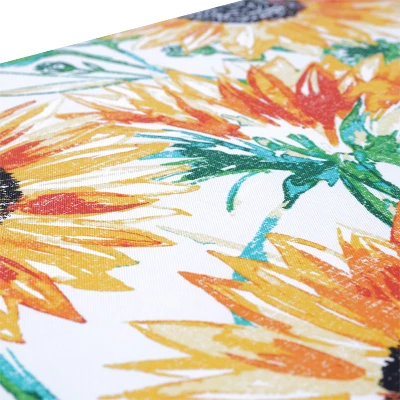 25" Outdoor/Indoor Floor Pillow Sunflowers Sunburst Yellow - Pillow Perfect - Image 2