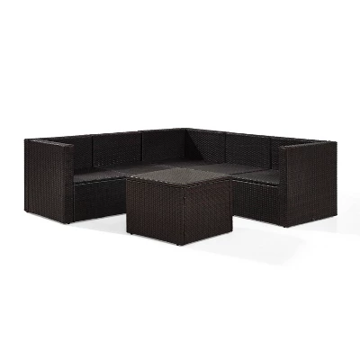 Palm Harbor 6pc Outdoor Wicker Sectional Set - Gray - Crosley - Image 9