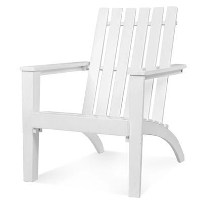 Tangkula Wooden Adirondack Chair W/Ergonomic Design Outdoor Lounge Armchair Acacia Wood Chair For Yard&Patio Black/Gray/White - Image 10