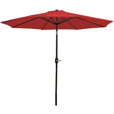 Sunnydaze Decor Sunnydaze Outdoor Aluminum Patio Table Umbrella With Polyester Canopy And Push Button Tilt And Crank - 9' - Image 19