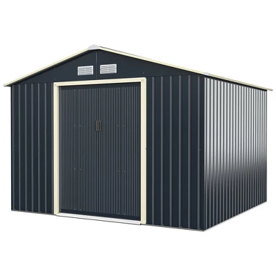 Costway Outdoor Tool Storage Shed Large Utility Storage House W/ Sliding Door - Image 10