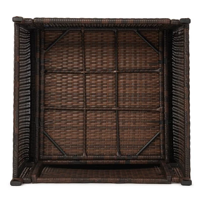 6pc Wicker Outdoor Conversation Set With Cushions & Ottomans - Orange - EDYO LIVING - Image 11