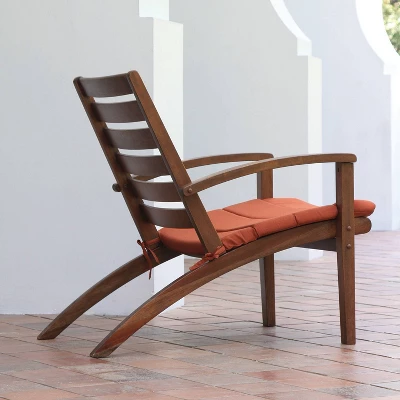 Westlake 3pc Wood Patio Chat Set With Cushion - Red Brick - Cambridge Casual - Image 4