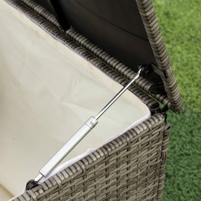 4pc Wicker Patio Seating Set With Cushions - Gray/Beige - GODEER - Image 14