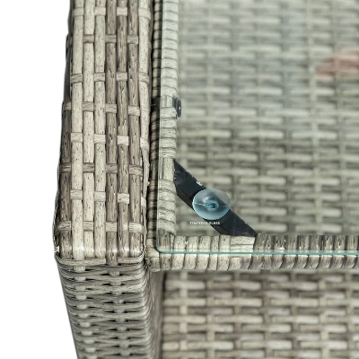 Terrazzo 4pc Outdoor Wicker Seating Set With Cushions - DUKAP - Image 8