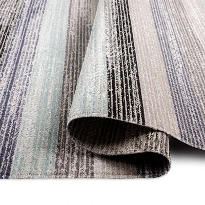 7'9" X 10'2" New York Patio Sofia Estelle Indoor/Outdoor Rug Gray/Blue - Nicole Miller - Image 5