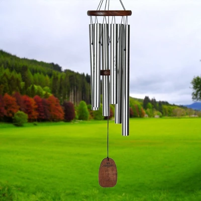 Woodstock Wind Chimes Signature Collection, Affirmation Chime, 25'' Love Silver Wind Chime AFLSB
