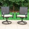 Rattan Wicker 360 Swivel Patio Dining Chairs - Captiva Designs
