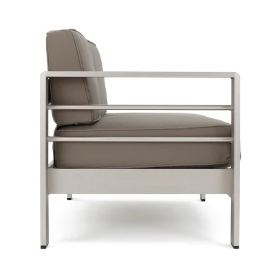 Salome 4pc Fabric Patio Chat Set - Khaki - Christopher Knight Home - Image 4