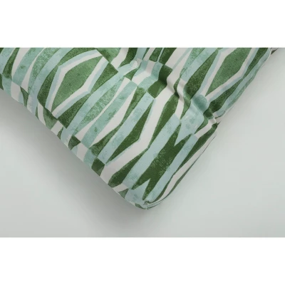 Set Of 2 Outdoor/Indoor Deluxe Tufted Chair Pads Nevis Waves - Pillow Perfec