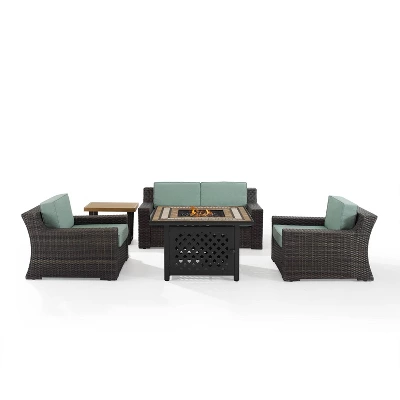 Beaufort 5 Pc Outdoor Wicker Conversation Set - Crosley