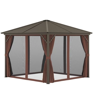 Outsunny 10x10 Hardtop Gazebo With Aluminum Frame, Permanent Metal - Image 3