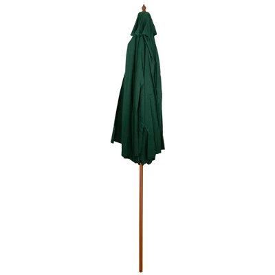 Northlight 8.5ft Outdoor Patio Market Umbrella With Wooden Pole, Green - Image 3