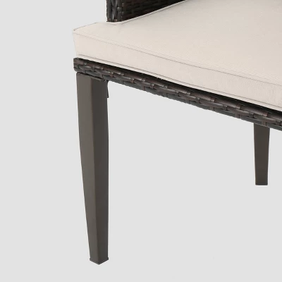 Hillhurst 2pk Wicker Dining Chairs - Brown/Light Brown - Christopher Knight Home - Image 3