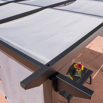 Lawrence 10' X 10' Steel Gazebo - Gray - Christopher Knight Home - Image 5