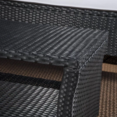 St. Lucia 4pc Wicker Patio Seating Set Black/White - Christopher Knight Home - Image 5