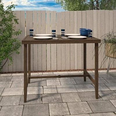 Outdoor Steel Rectangle Bar Table Dark Brown - Room & Joy - Image 5