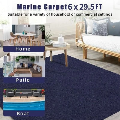 Boat Marine Carpet With Blue Marine Carpet, Indoor/Outdoor Rug, TPR Non-Slip, Waterproof, For Patio Deck, Outdoor Use, Camping - Image 6