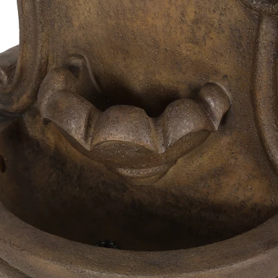 Fraser Outdoor 2-Tier Single Spout Fountain - Light Brown - Christopher Knight Home - Image 6