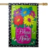 Northlight Bless This Home Bouquet With Vase Outdoor House Flag 28" X 40"