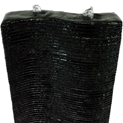 Sunnydaze Decor Sunnydaze 31"H Electric Polyresin Rippling Tower Column Outdoor Water Fountain With Lights - Image 4