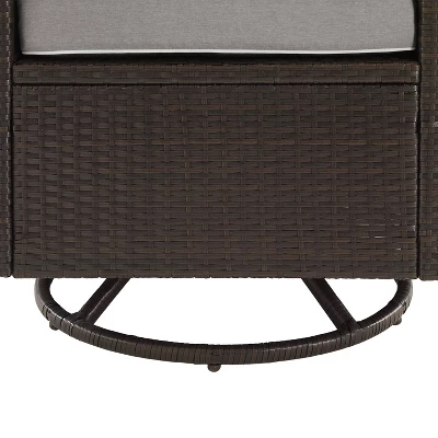 Palm Harbor 5pc Outdoor Wicker Conversation Set With Fire Table - Gray - Crosley - Image 9