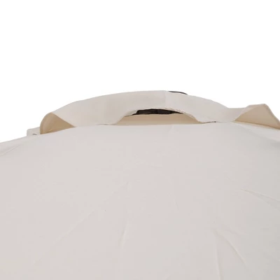 9' X 9' UV Protected Patio Umbrella With Crank And Push Button Tilt Beige - Wellfor - Image 6