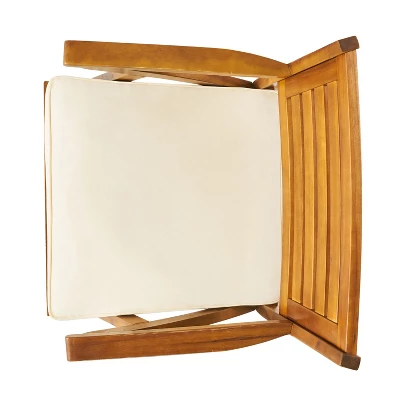 3/5/7pcs Outdoor Patio Wood Dining Sets With Cushions, Teak Finish -ModernLuxe - Image 7