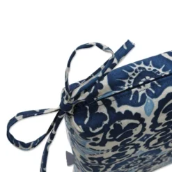 Indoor/Outdoor 2pc Woodblock Prism Blue Squared Corners Seat Cushion - Pillow Perfect