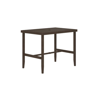 Outdoor Steel Rectangle Bar Table Dark Brown - Room & Joy