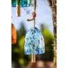 Evergreen Art Glass Speckle Light Blue Bell Chime