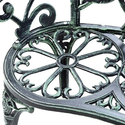 Antique Aluminum Bench Patio Garden Chair Porch Cast For Outdoor Green - Image 3