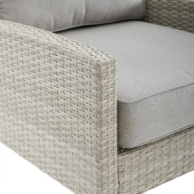 Capella Outdoor Wicker 3 Pc Sofa And Two Chair Set - Gray/Acorn - Crosley - Image 12