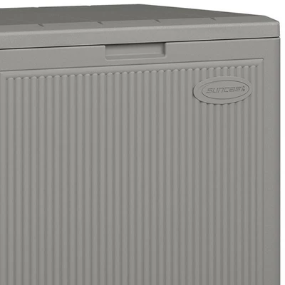 Suncast 22-Gallon Indoor/Outdoor Small Patio Deck Box, Plastic Storage Bin For Lawn, Garden, Garage, & Home Organization, Stoney - Image 3