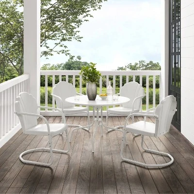 Tulip 5pc Outdoor Dining Set - White - Crosley - Image 2