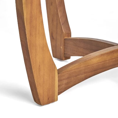 3/5/7pcs Outdoor Patio Wood Dining Sets With Cushions, Teak Finish -ModernLuxe - Image 14