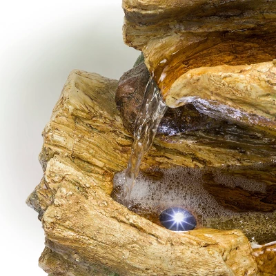 4 Tier Tree Trunk Log Fountain Brown/Gray - Alpine Corporation - Image 4