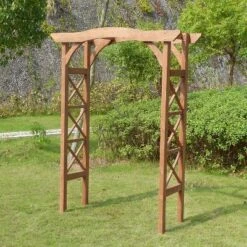 7' Canadian Hemlock Weatherproof Arbor - Natural - Merry Products