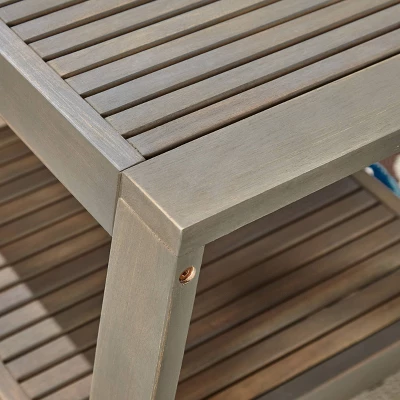 2pc Grenada Acacia Wood Patio Chat Set Gray - Christopher Knight Home - Image 4