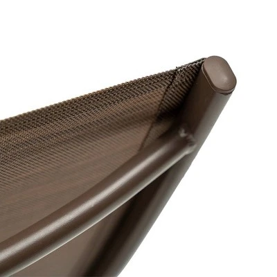 3pc Outdoor Five Position Adjustable Curved Aluminum Lounge Set Brown - Crestlive Products - Image 7