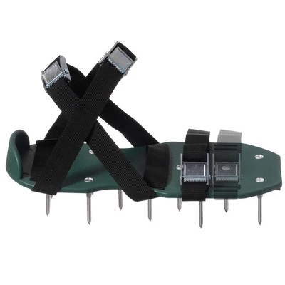 Gardenised Lawn And Garden Aerator Spike Shoe With 3 Metal Buckle Straps, Green Spiked Sandal - Image 4