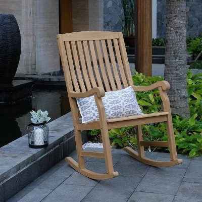 Sherwood Solid Teak Outdoor Rocking Chair - Cambridge Casual - Image 6