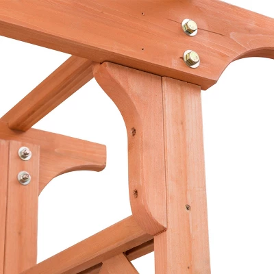 Costway Arbor Over 7FT High Wooden Garden Arch Trellis Pergola Outdoor Patio Plant - Image 5