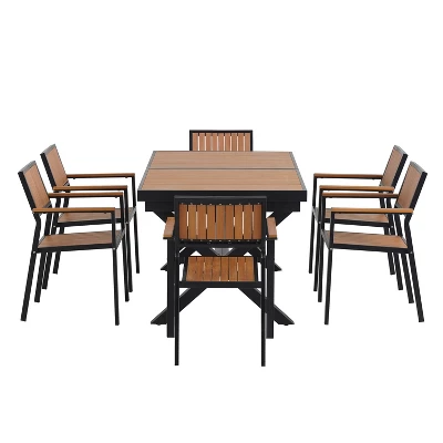Whisen Experience Outdoor Dining Freedom With A Flexible Set Including Six Chairs And A Table For Personalized Arrangements - Image 2