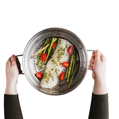 BergHOFF Graphite Recycled 18/10 Stainless Steel Steamer Insert 10" - Image 4