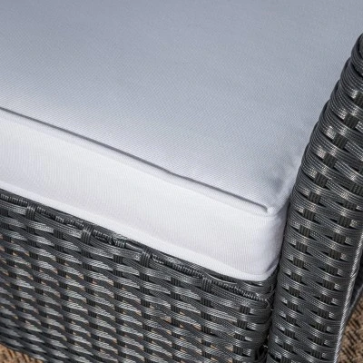 St. Lucia 4pc Wicker Patio Seating Set Black/White - Christopher Knight Home - Image 4