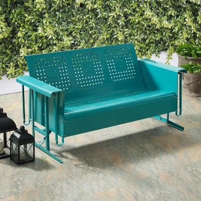 Bates Outdoor Sofa Glider - Turquoise - Crosley - Image 3