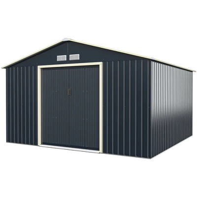 Costway Outdoor Tool Storage Shed Large Utility Storage House W/ Sliding Door - Image 11