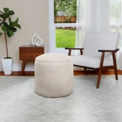 Sunbrella Canvas Outdoor Bean Pouf - Sorra Home