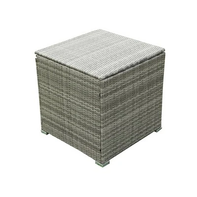 4pc Wicker Patio Seating Set With Cushions - Gray/Beige - GODEER - Image 7
